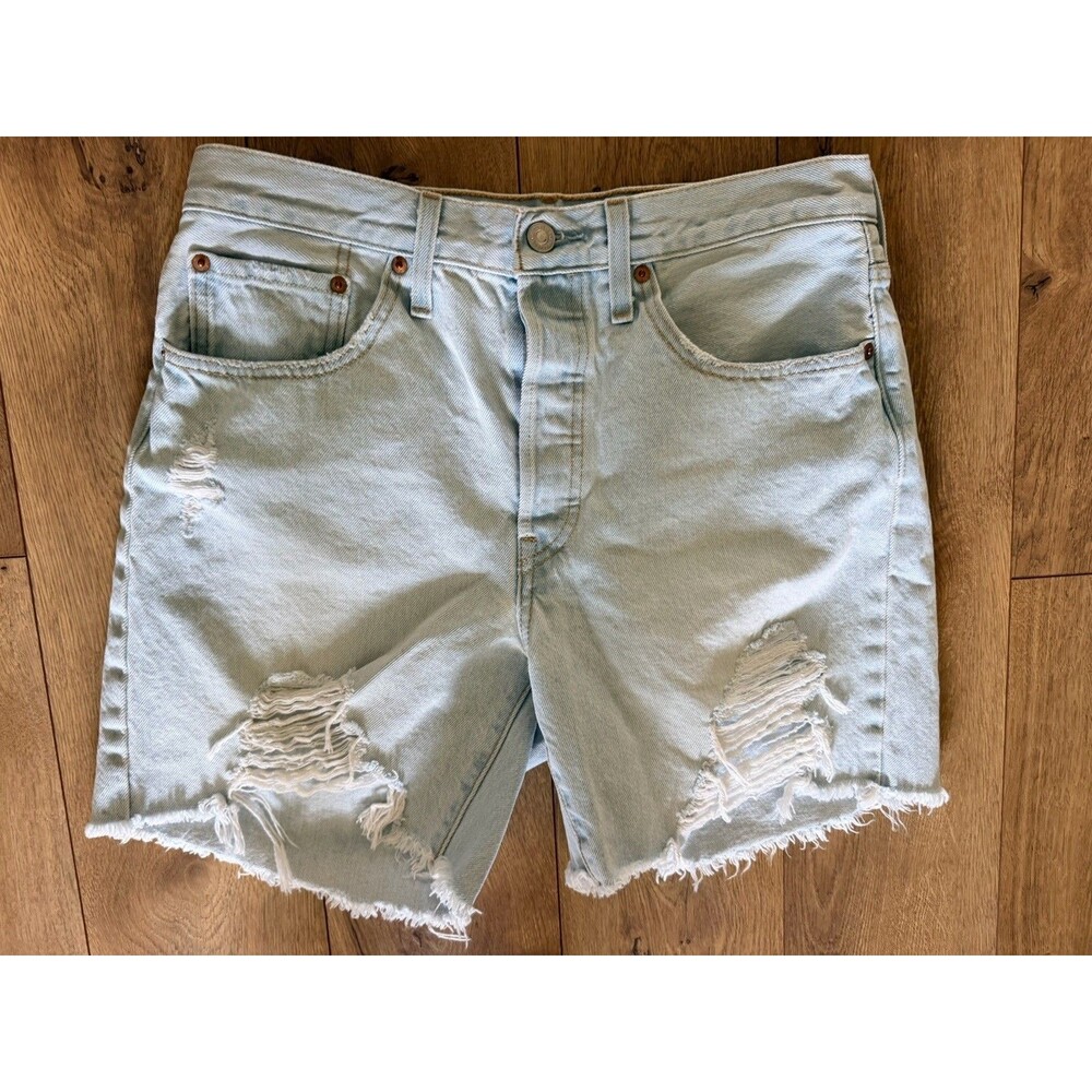 Women's Levis 501 Denim Shorts Size 30 Light Wash 100% Cotton